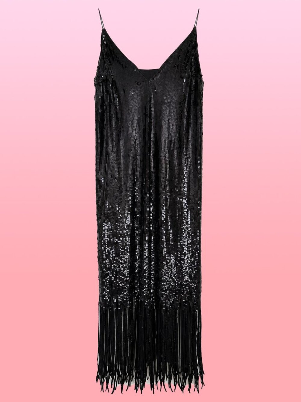 Long Sequin Fringe Maxi Dress by H&M Size M EXCELLENT CONDITION